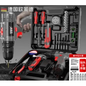 欧莱德（OULAIDE）手电钻充电钻家用组合工具箱套装维修套装电动螺丝刀五金工具箱